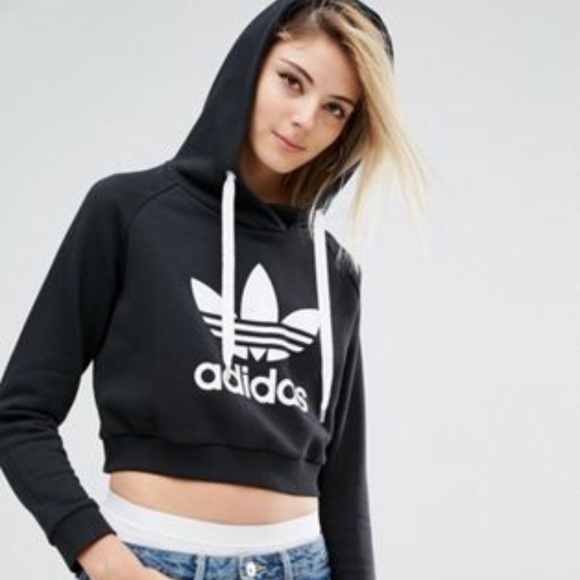 trefoil crop hoodie